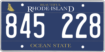 RI license plate 845228
