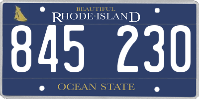 RI license plate 845230