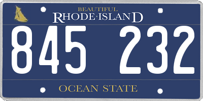 RI license plate 845232