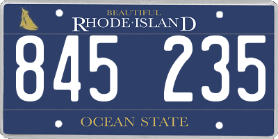 RI license plate 845235