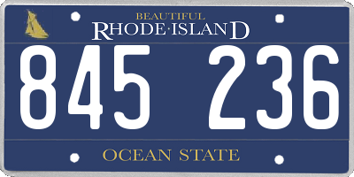 RI license plate 845236