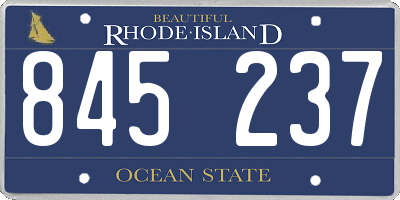 RI license plate 845237