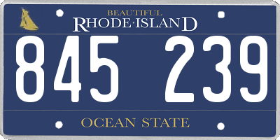 RI license plate 845239