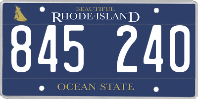 RI license plate 845240