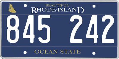 RI license plate 845242