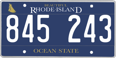 RI license plate 845243