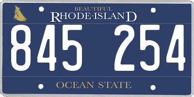 RI license plate 845254