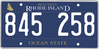 RI license plate 845258