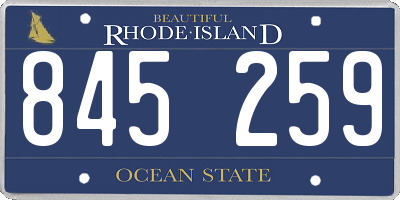 RI license plate 845259