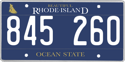 RI license plate 845260