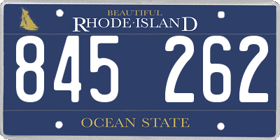 RI license plate 845262
