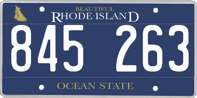 RI license plate 845263