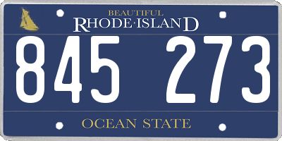 RI license plate 845273