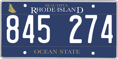 RI license plate 845274