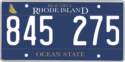 RI license plate 845275
