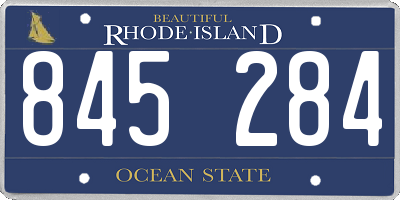 RI license plate 845284