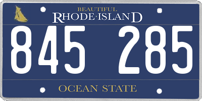 RI license plate 845285