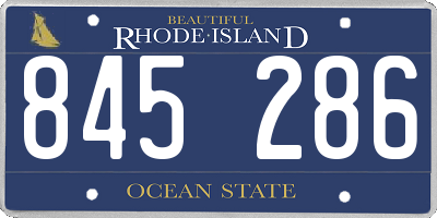 RI license plate 845286