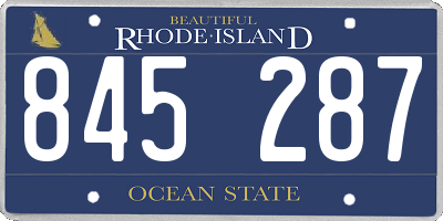 RI license plate 845287