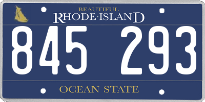 RI license plate 845293