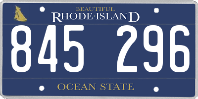 RI license plate 845296