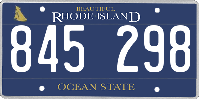 RI license plate 845298