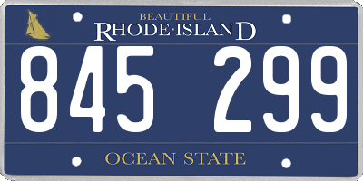 RI license plate 845299