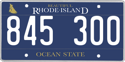 RI license plate 845300