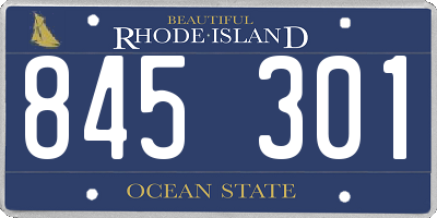 RI license plate 845301