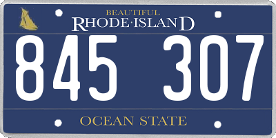 RI license plate 845307