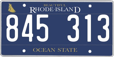 RI license plate 845313