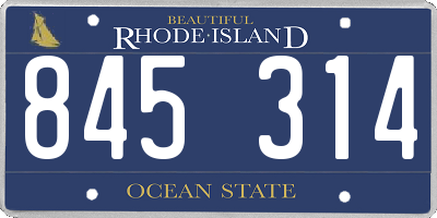 RI license plate 845314