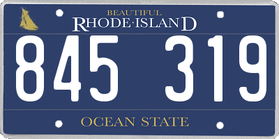 RI license plate 845319