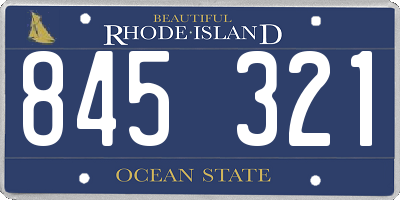 RI license plate 845321