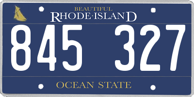 RI license plate 845327