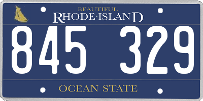 RI license plate 845329
