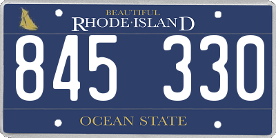 RI license plate 845330