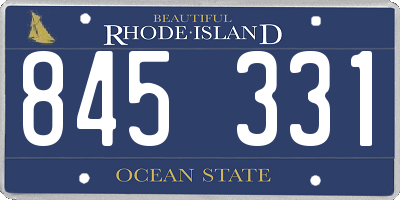 RI license plate 845331