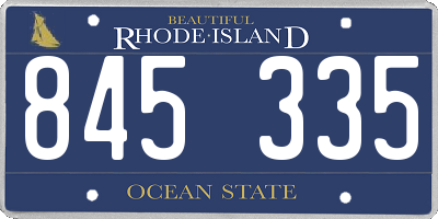 RI license plate 845335