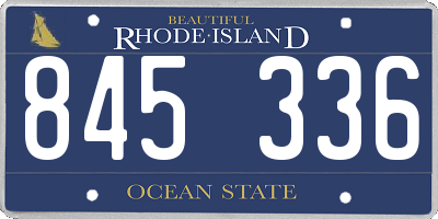 RI license plate 845336