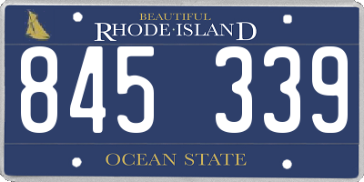 RI license plate 845339
