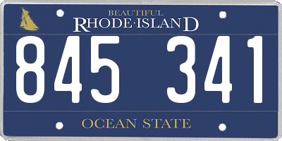 RI license plate 845341