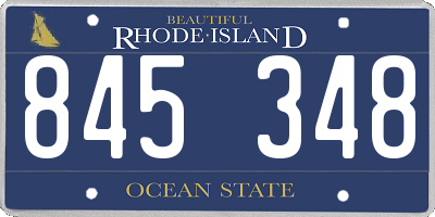 RI license plate 845348