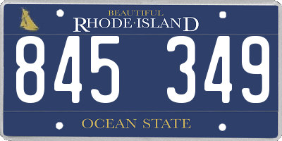 RI license plate 845349