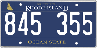 RI license plate 845355