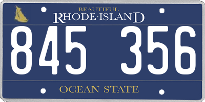RI license plate 845356