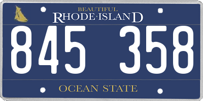 RI license plate 845358