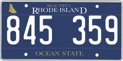 RI license plate 845359