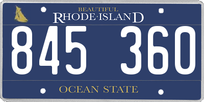 RI license plate 845360