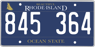 RI license plate 845364
